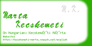 marta kecskemeti business card